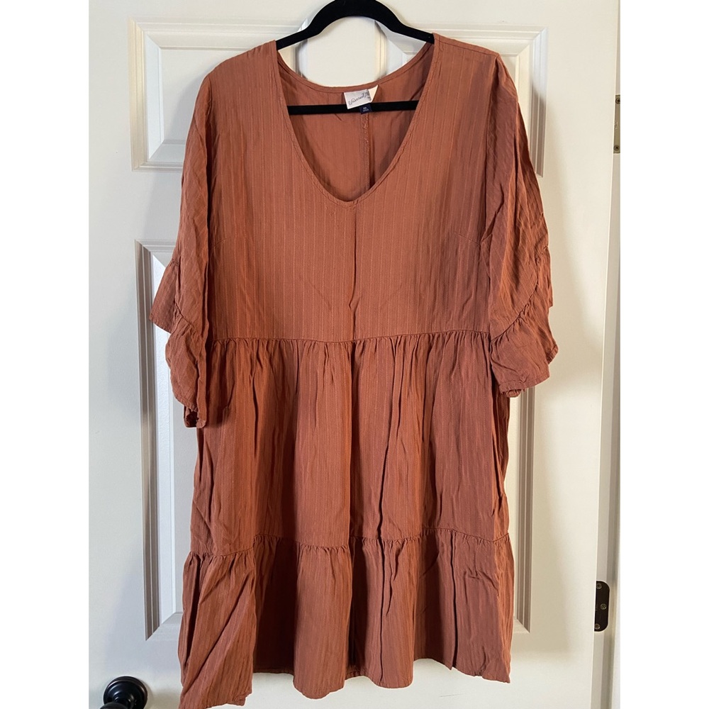 Dusty Orange Smock Dress